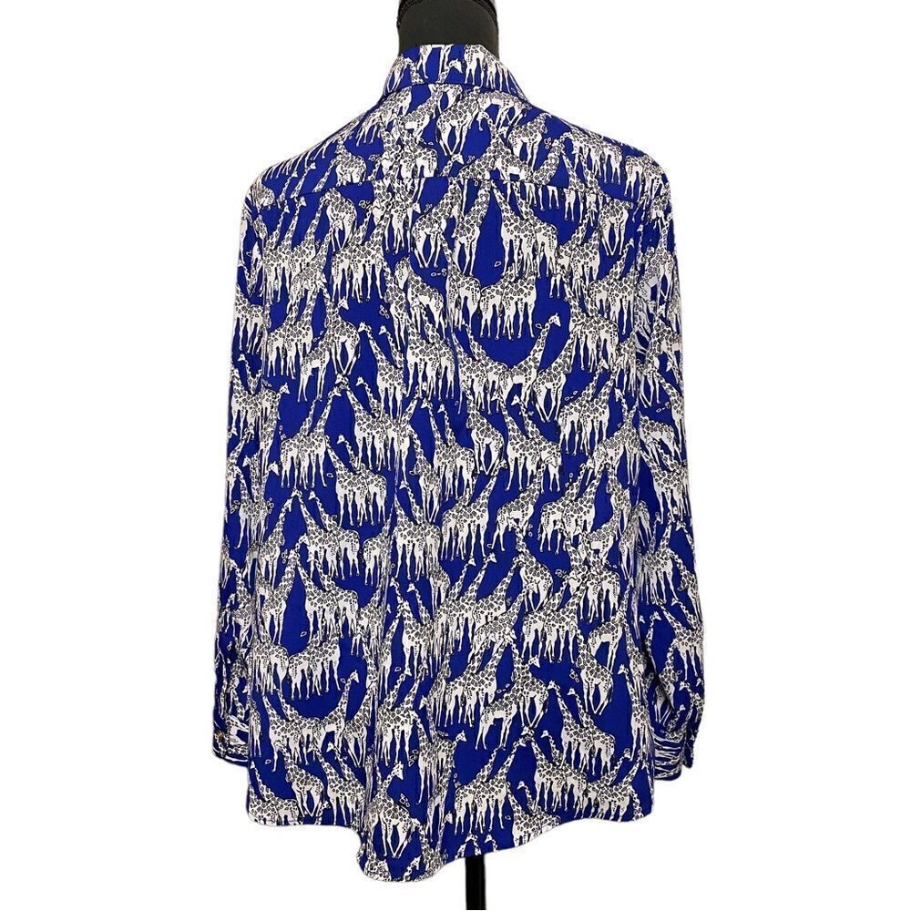 CHARTER CLUB Giraffe Print Safari Petite Blouse - Picture 6 of 8